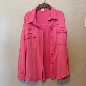 POL Vibrant Pink Collared Shirt